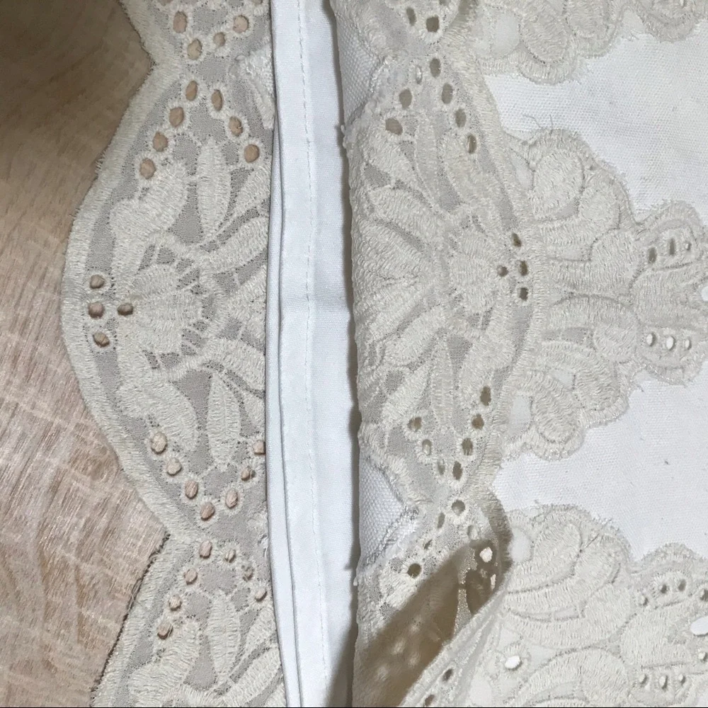 Zara Ivory Crochet Embroidered Skirt Boho Festival Style Size L - Picture 6 of 9